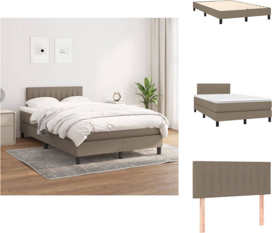 VidaXL Boxspringbed Pocketvering 120 x 200 cm Taupe Bed