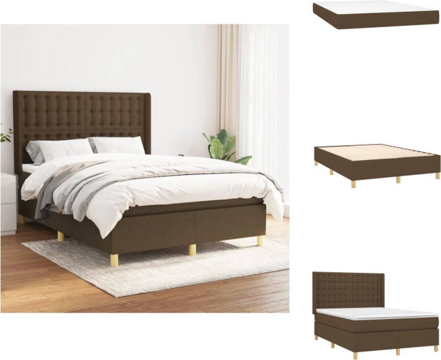 VidaXL Boxspringbed Pocketvering 140 x 200 cm Duurzaam materiaal Bed