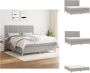 VidaXL Boxspringbed Pocketvering 160x200x20 cm Lichtgrijs Duurzaam materiaal Hoofdbord Middelharde ondersteuning Huidvriendelijk topmatras Inclusief montagehandleiding Bed - Thumbnail 1