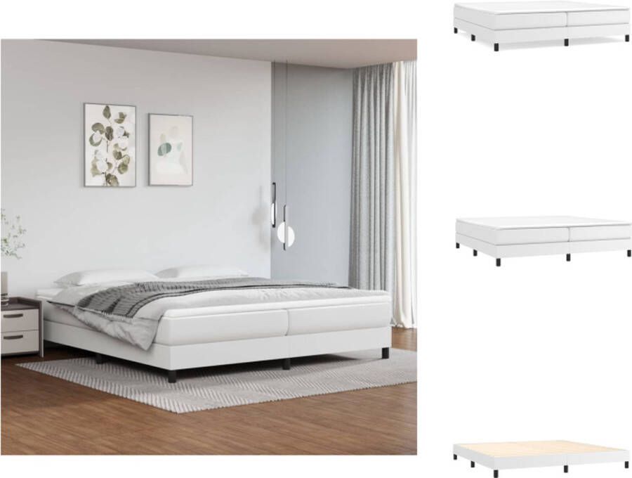 VidaXL Boxspring Boxsprings Bed Slaapmeubel Boxspring met matras kunstleer wit 200x200 cm - Foto 2