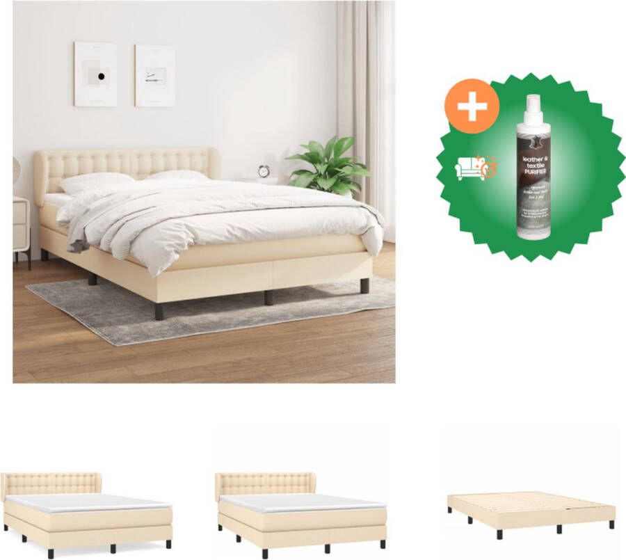 VidaXL Boxspringbed Serene Night Bedden 193 x 147 x 78 88 cm Duurzaam Verstelbaar hoofdbord Pocketvering matras Middelharde ondersteuning Huidvriendelijk topmatras Inclusief montagehandleiding Bed Inclusief Reiniger