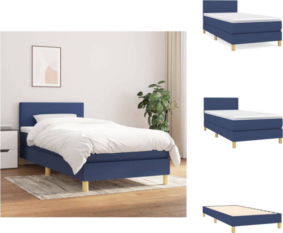 VidaXL Boxspringbed Pocketvering matras Middelharde ondersteuning Huidvriendelijk topmatras 203 x 80 x 78 88 cm Bed