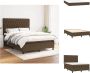 VidaXL Boxspringbed Pocketvering matras Middelharde ondersteuning Huidvriendelijk topmatras donkerbruin 203 x 144 x 118 128 cm 100% polyester Bed - Thumbnail 1