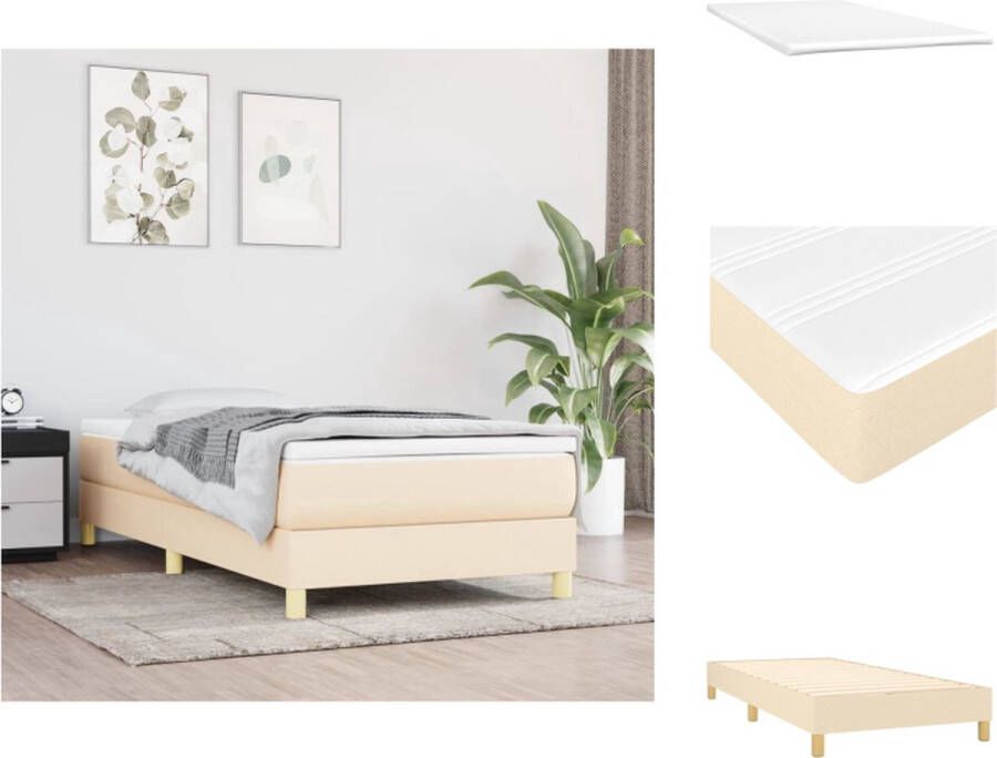 VidaXL Boxspringbed Standard Bedframe 203x80x25 cm Bedmatras 80x200x20 cm Huidvriendelijke topmatras 80x200x5 cm Bed - Foto 2