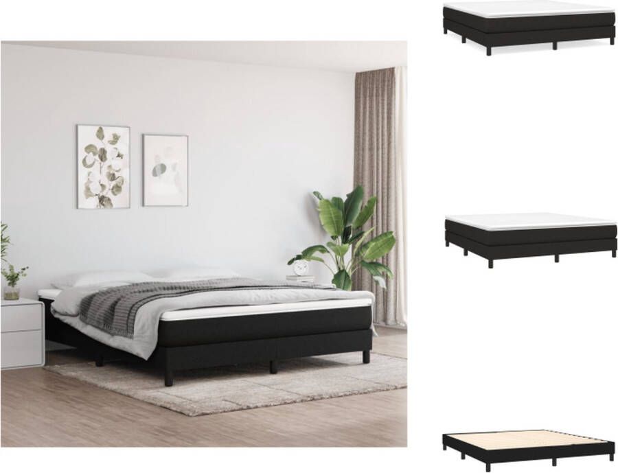 VidaXL Boxspringbed Pocketvering Middelhard Huidvriendelijk Multiplex Zwart 203x180x25 cm Bed - Foto 2