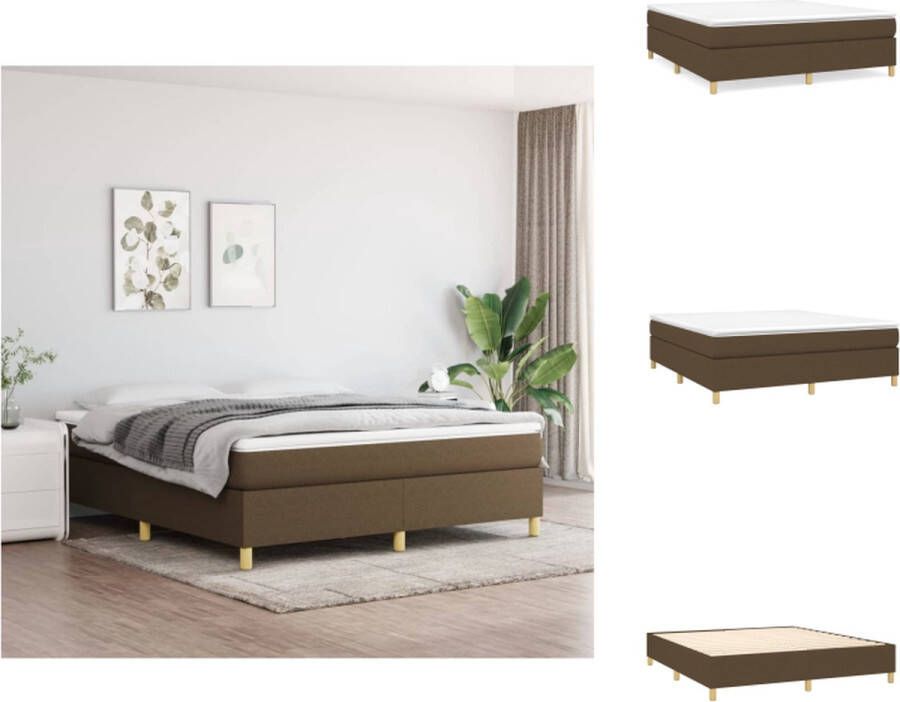 VidaXL Boxspringbed Pocketvering Middelharde ondersteuning Huidvriendelijk Donkerbruin 203x160x35cm Bed - Foto 2