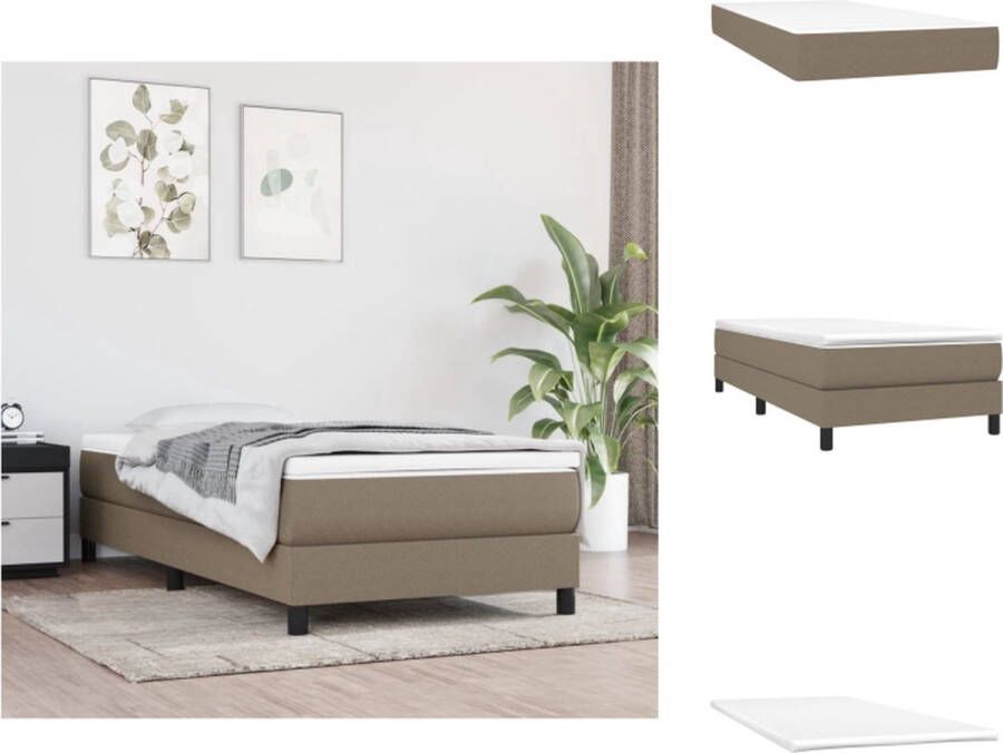 VidaXL Boxspringbed Pocketvering Middelharde ondersteuning Huidvriendelijk topmatras 203x100x25 cm Bed - Foto 2