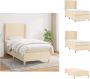 VidaXL Boxspringbed Pocketvering Middelharde ondersteuning Huidvriendelijk topmatras 80 x 200 cm Crème Bed - Thumbnail 1