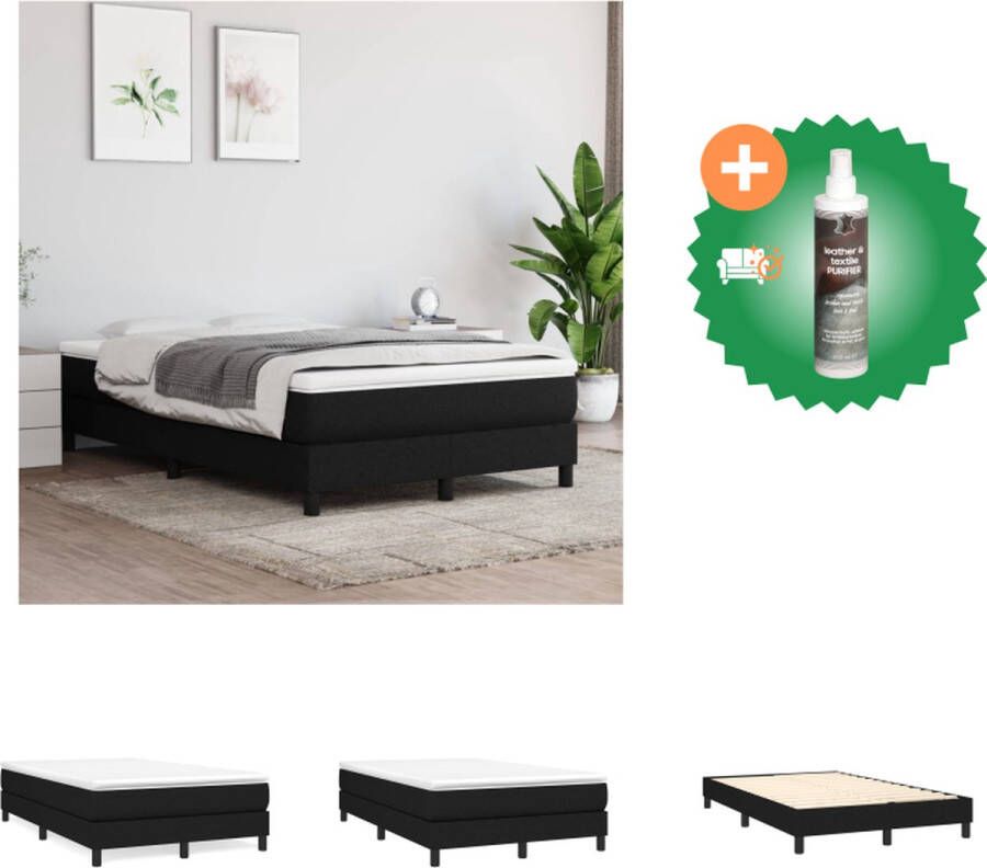 VidaXL Boxspringbed Pocketvering Middelharde ondersteuning Huidvriendelijk topmatras Zwart 203 x 120 x 25 cm Bed Inclusief Reiniger