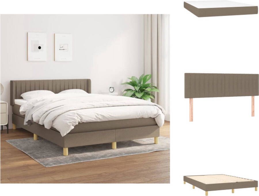 VidaXL Boxspringbed Bed 193 x 147 x 78 88 cm Duurzaam materiaal praktisch hoofdbord comfortabele ondersteuning pocketvering matras middelharde ondersteuning huidvriendelijk topmatras Bed - Foto 2