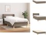 VidaXL Boxspringbed Taupe 203 x 103 x 78 88 cm Pocketvering matras Middelharde ondersteuning Huidvriendelijk topmatras Bed - Thumbnail 1