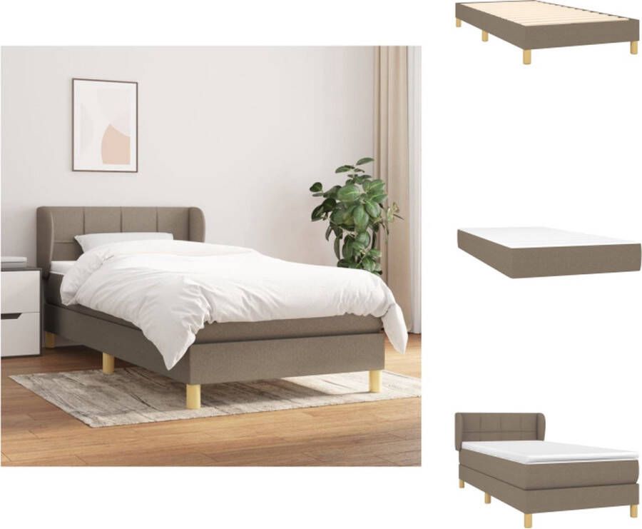 VidaXL boxspringbed taupe 203 x 103 x 78 88 cm pocketvering matras middelharde ondersteuning huidvriendelijk topmatras Bed