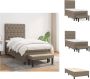 VidaXL Boxspringbed Taupe 203 x 83 x 118 128 cm Pocketvering Matras Middelharde Ondersteuning Huidvriendelijk Topmatras Multifunctioneel Bankje Bed - Thumbnail 1