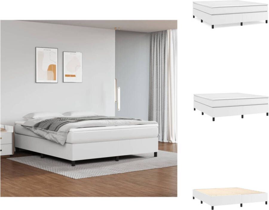 VidaXL Boxspringbed wit kunstleer 203 x 180 x 35 cm pocketvering matras Bed