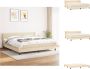 VidaXL Boxspringbed X Bed 203x203x78 88 cm Crème Pocketvering matras Middelharde ondersteuning Huidvriendelijk topmatras Bed - Thumbnail 1