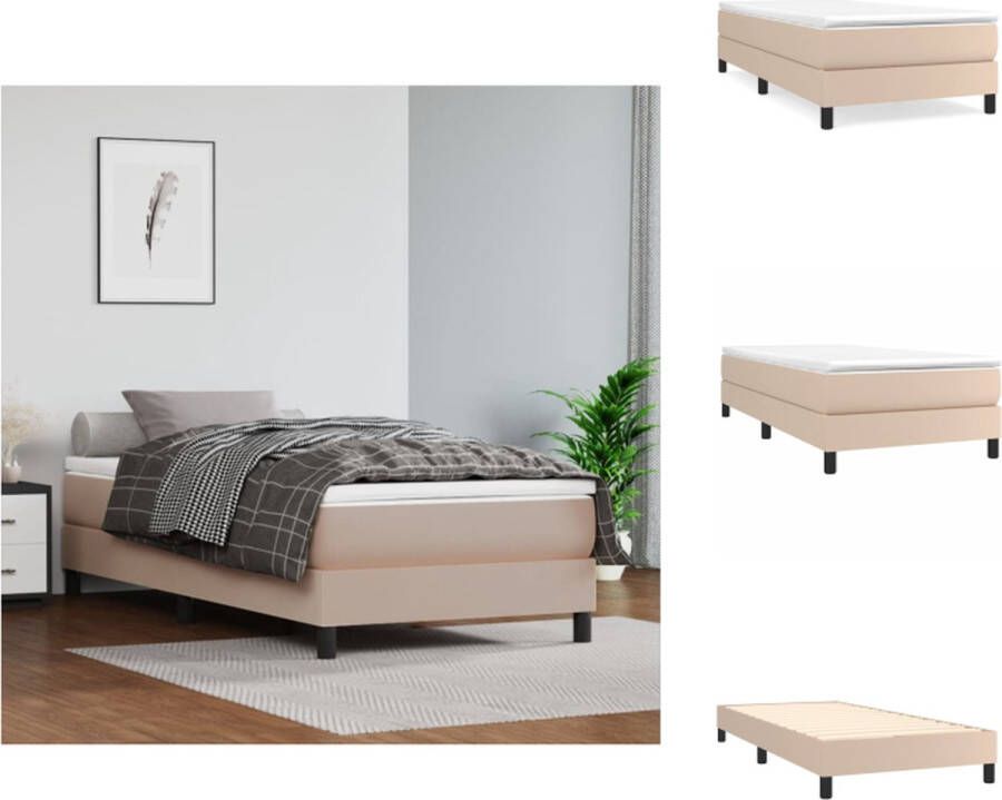 VidaXL Bedframe Bedframes Bed Slaapmeubel Bedframe kunstleer cappuccinokleurig 100x200 cm - Foto 2