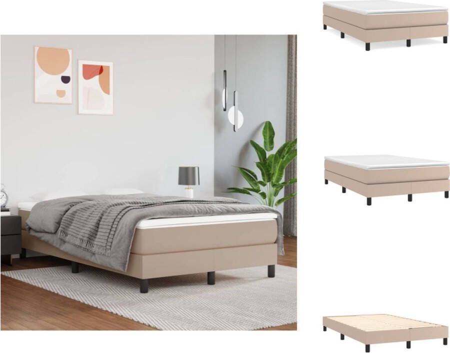 VidaXL Bedframe Bedframes Bed Slaapmeubel Bedframe kunstleer cappuccinokleurig 120x200 cm - Foto 2