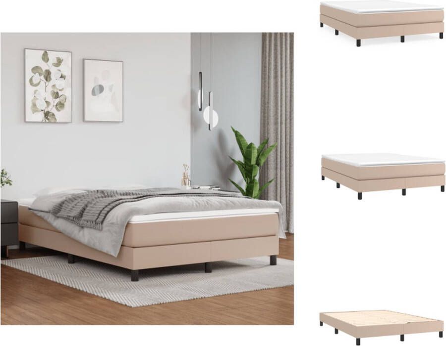VidaXL Bedframe Cappuccino Kunstleer Multiplex Afmetingen- 203 x 143 x 35 cm Duurzaam materiaal Bed - Foto 4