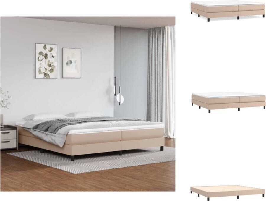 VidaXL Boxspringframe Cappuccino Kunstleer 203 x 200 x 25 cm Geschikt voor 200 x 200 cm matras Bed