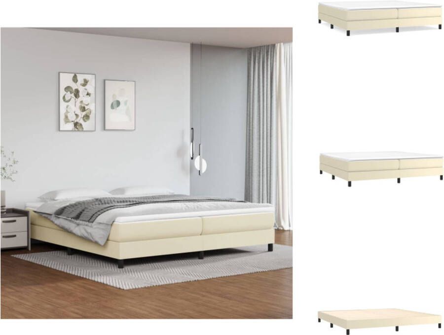 VidaXL Bedframe Bedframes Bed Slaapmeubel Boxspringframe kunstleer crèmekleurig 200x200 cm - Foto 3