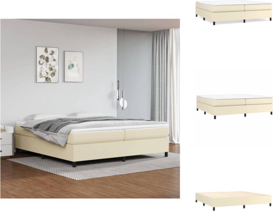 VidaXL Bedframe Bedframes Bed Slaapmeubel Boxspringframe kunstleer crèmekleurig 200x200 cm - Foto 3