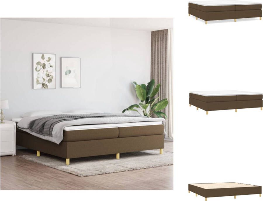 VidaXL Boxspringframe donkerbruin 203 x 200 x 35 cm (L x B x H) geschikt voor 200 x 200 cm matras Bed - Foto 1