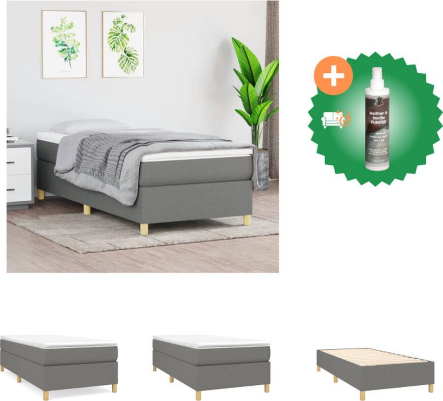 VidaXL Boxspringframe Multiplex lattenbodem Duurzaam ademend Stabiele poten Donkergrijs 203x80x25 cm Geschikt voor 80x200 cm matras Bed Inclusief Reiniger - Foto 2