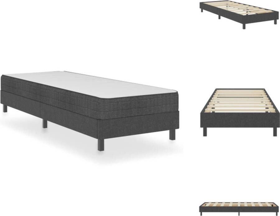 VidaXL Boxspringframe Elegante en stevige slaapkamerinrichting Grijs 201x100.5x24.5 cm (LxBxH) Geschikt voor matras 100x200 cm Eenvoudig te monteren Bed