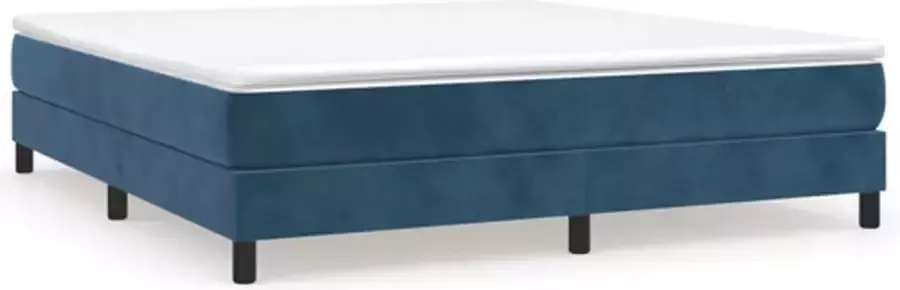 VidaXL Bedframe zonder matras 160x200 cm fluweel donkerblauw - Foto 3