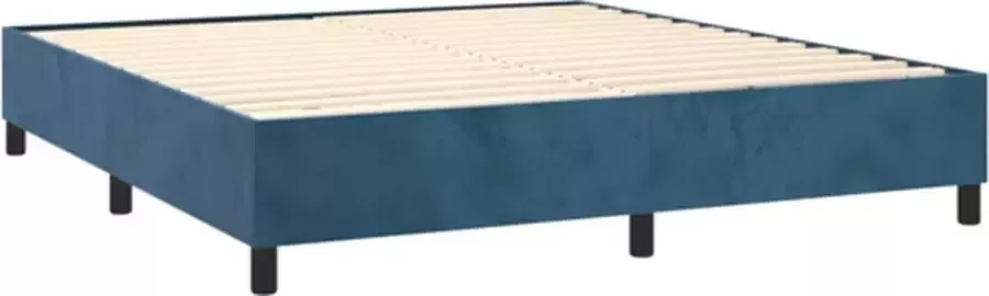 VidaXL Bedframe zonder matras 160x200 cm fluweel donkerblauw - Foto 4