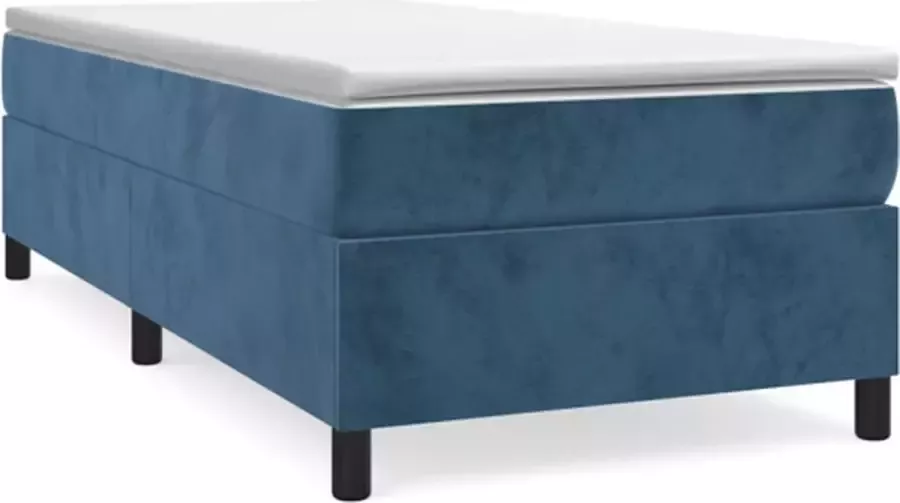 VidaXL Bedframe zonder matras 80x200 cm fluweel donkerblauw - Foto 5