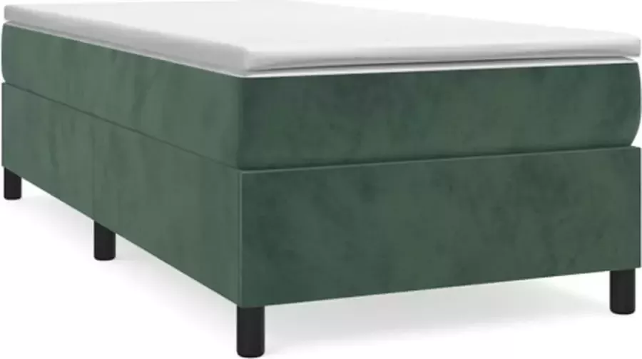 VidaXL Bedframe zonder matras 100x200 cm fluweel donkergroen - Foto 3