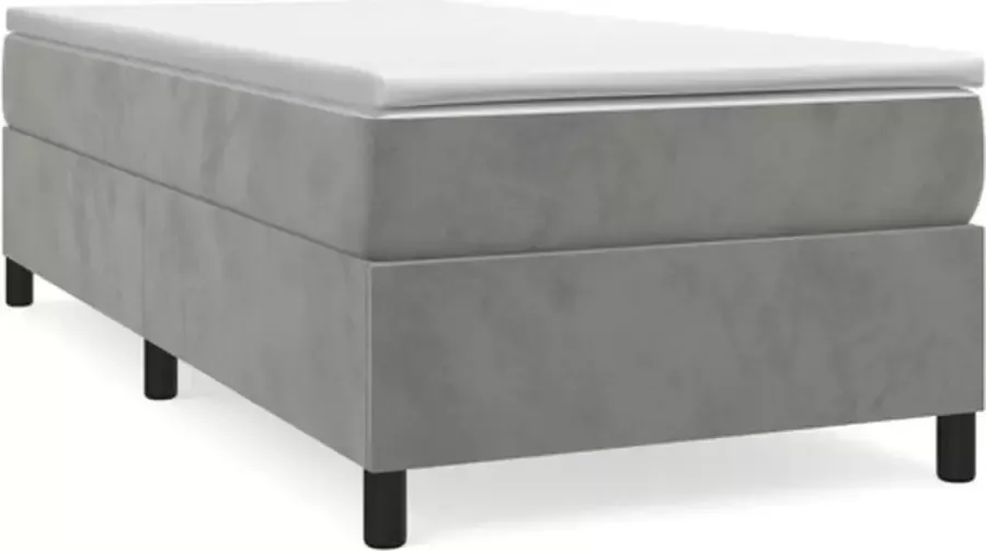 VidaXL Bedframe zonder matras 100x200 cm fluweel lichtgrijs - Foto 3
