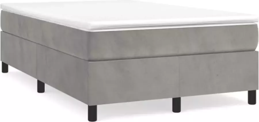 VidaXL Bedframe zonder matras 120x200 cm fluweel lichtgrijs - Foto 3