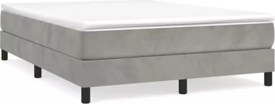 VidaXL Bedframe zonder matras 140x190 cm fluweel lichtgrijs - Foto 5