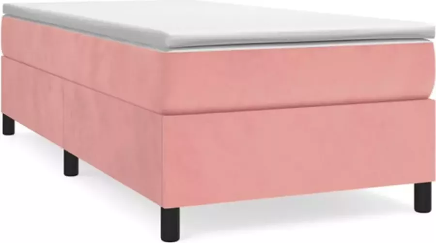 VidaXL Boxspringbedframe fluweel roze 100x200 cm - Foto 4