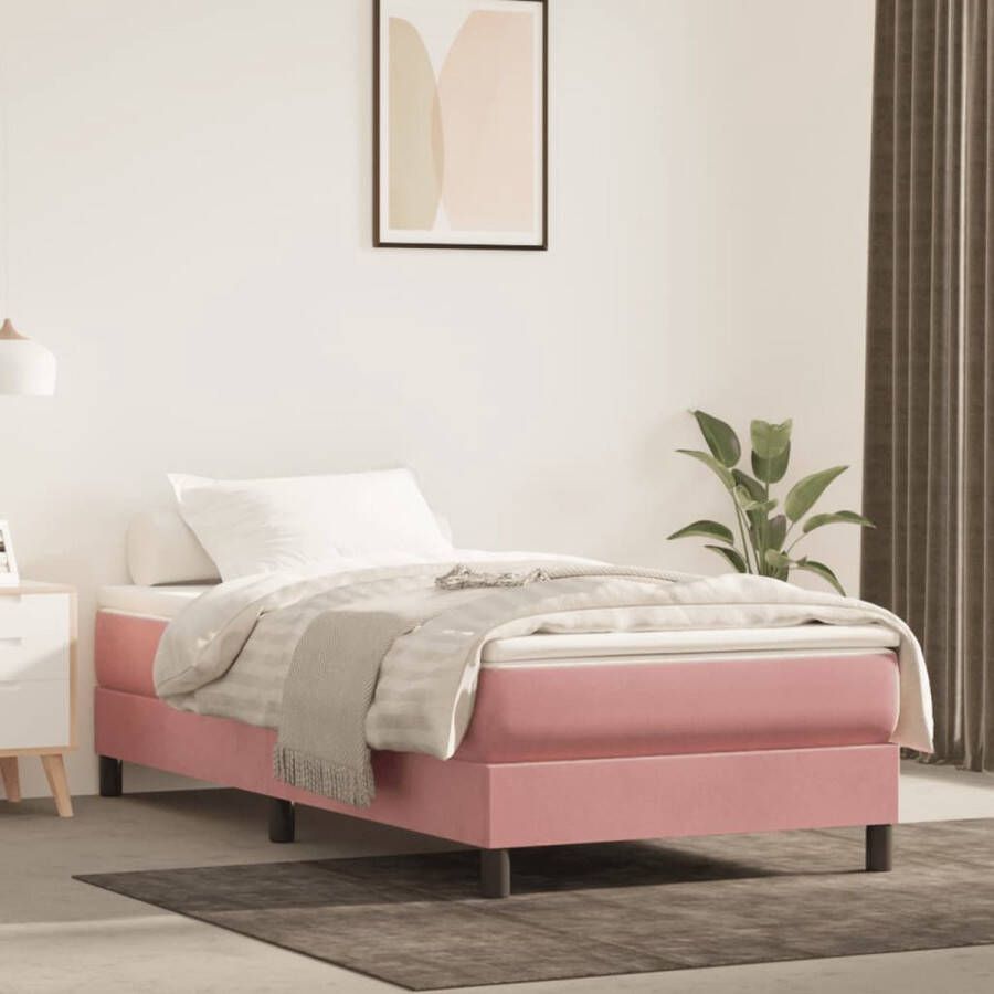VidaXL Boxspringbedframe fluweel roze 80x200 cm - Foto 3