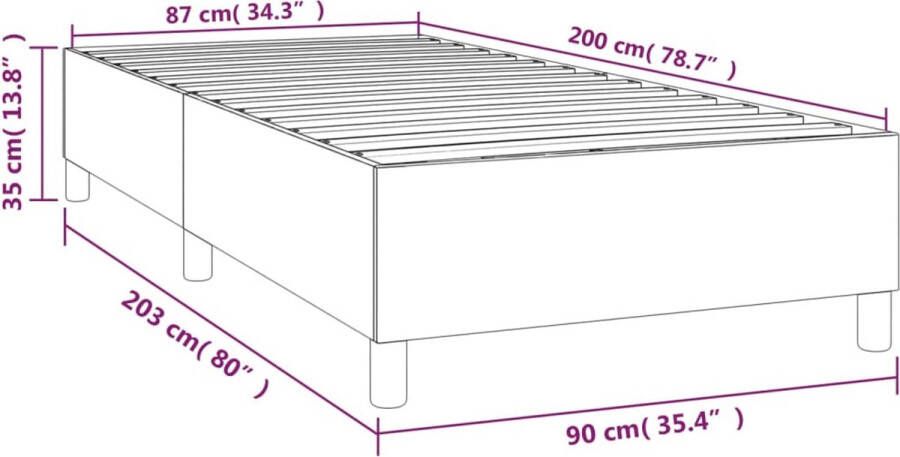 VidaXL Boxspringbedframe fluweel roze 90x200 cm - Foto 2