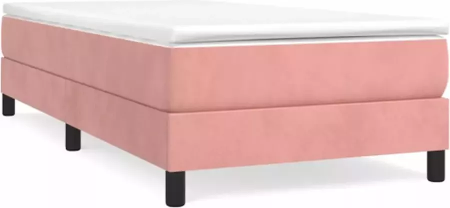 VidaXL Boxspringbedframe fluweel roze 90x200 cm - Foto 3
