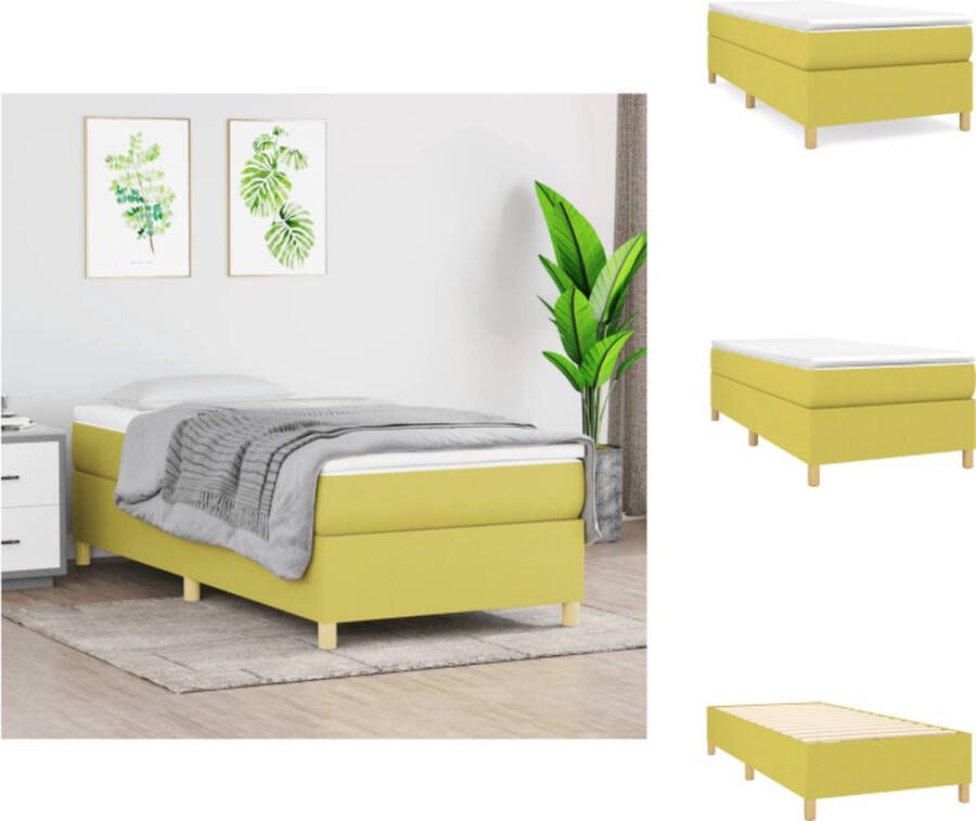 VidaXL Bedframe Bedframes Slaapmeubel Bedbodem Bedframe stof groen 80x200 cm - Foto 2