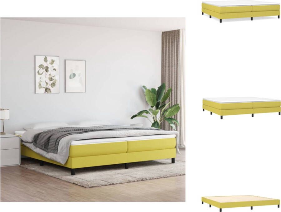 VidaXL Bedframe Bed Slaapmeubel Bedframe zonder matras 200x200 cm stof groen - Foto 2