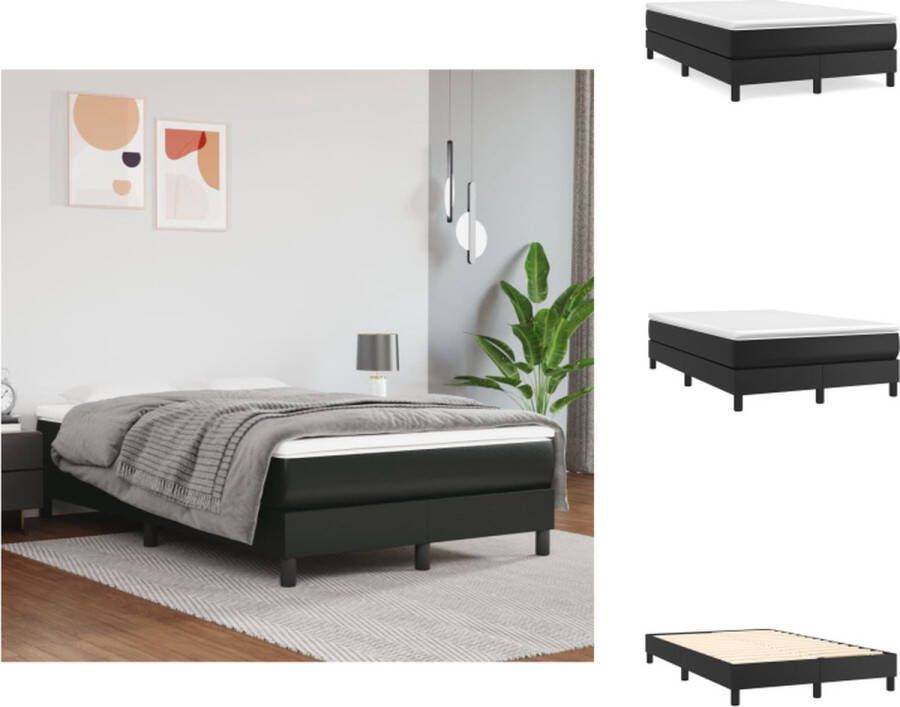 VidaXL Bedframe Bedframes Bed Slaapmeubel Boxspringframe kunstleer zwart 120x200 cm - Foto 2