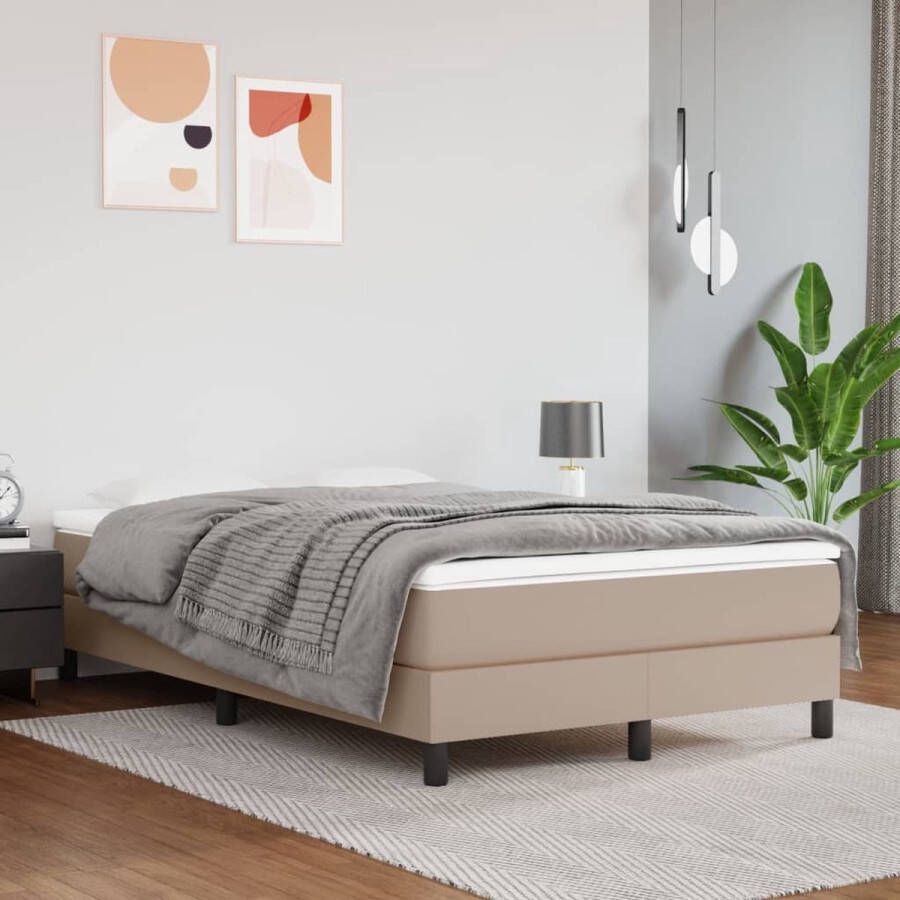 VidaXL Boxspringbedframe kunstleer cappuccinokleurig 120x200 cm