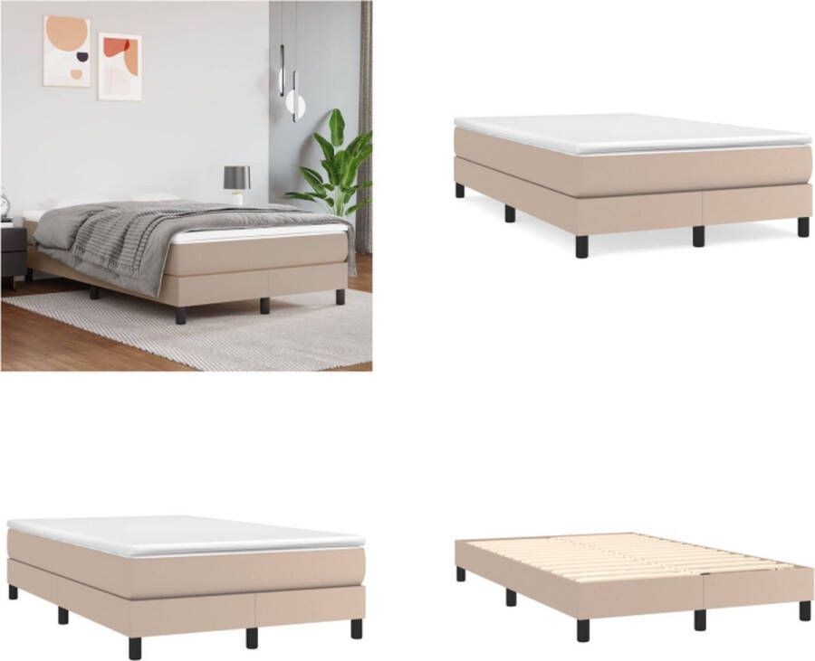 VidaXL Boxspringframe Fluweel Ondersteunende poten Multiplex lattenbodem Roze 203x140x35 cm Geschikt voor 140x200 cm matras Bed Inclusief Reiniger