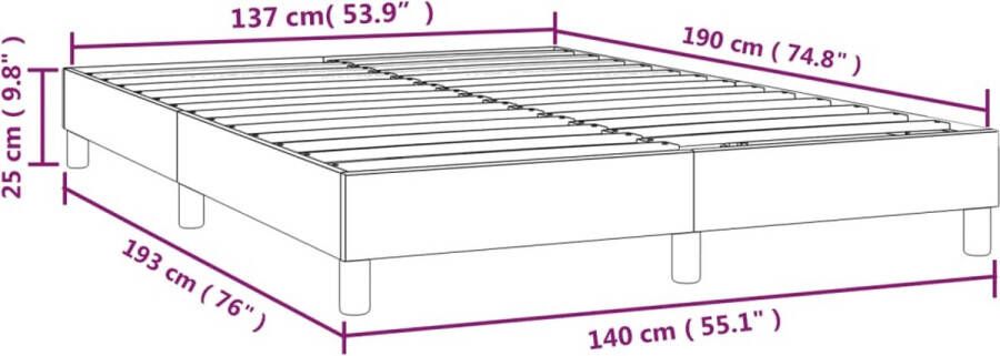 VidaXL -Bedframe-kunstleer-cappuccinokleurig-140x190-cm - Foto 2