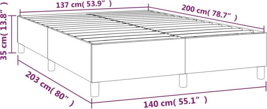 VidaXL Boxspringbedframe kunstleer cappuccinokleurig 140x200 cm - Foto 3