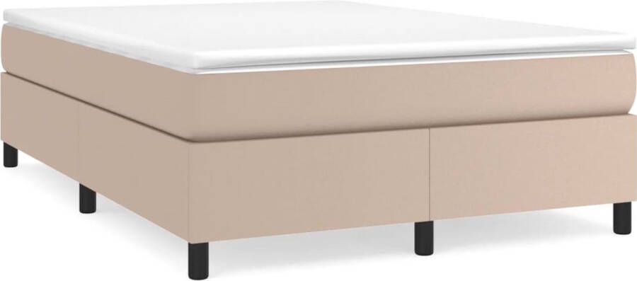 VidaXL Boxspringbedframe kunstleer cappuccinokleurig 140x200 cm - Foto 2