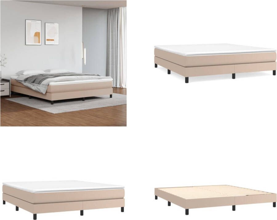 VidaXL Boxspringframe kunstleer cappuccino 180x200 cm Boxspringframe Boxspringframes Bed Ledikant - Foto 2