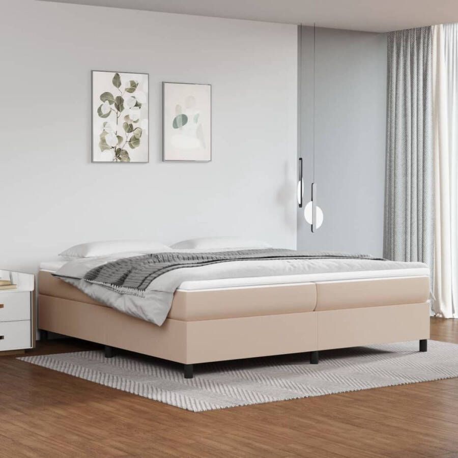 VidaXL -Bedframe-kunstleer-cappuccinokleurig-200x200-cm - Foto 2