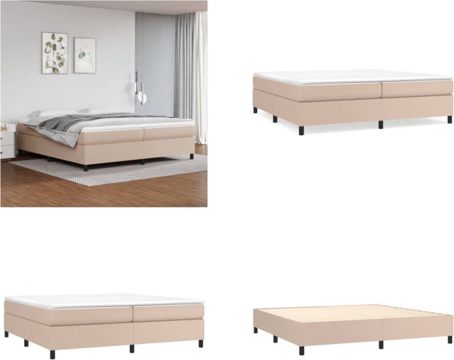 VidaXL Boxspringframe kunstleer cappuccino 200x200 cm Boxspringframe Boxspringframes Bed Ledikant - Foto 2